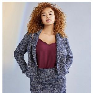 eloquii fringe tweed moto jacket